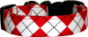 Red & White Argyle Dog Collar